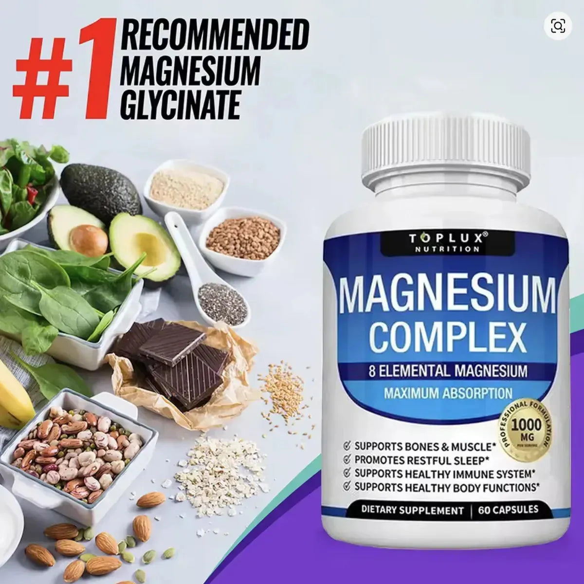 Magnesio 1000mg — Duerme Profundo, Despierta Sin Cansancio